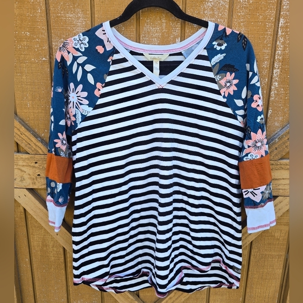 Floral and Striped Women's Top